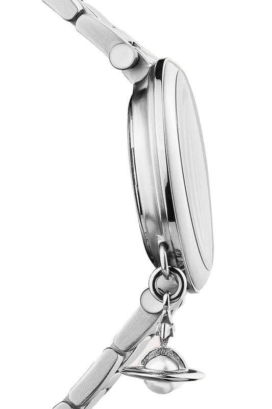Vivienne Westwood Mother Orb Iridescent Dial Stainless Steel Strap Watch