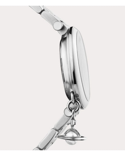 Vivienne Westwood Mother Orb Iridescent Dial Stainless Steel Strap Watch