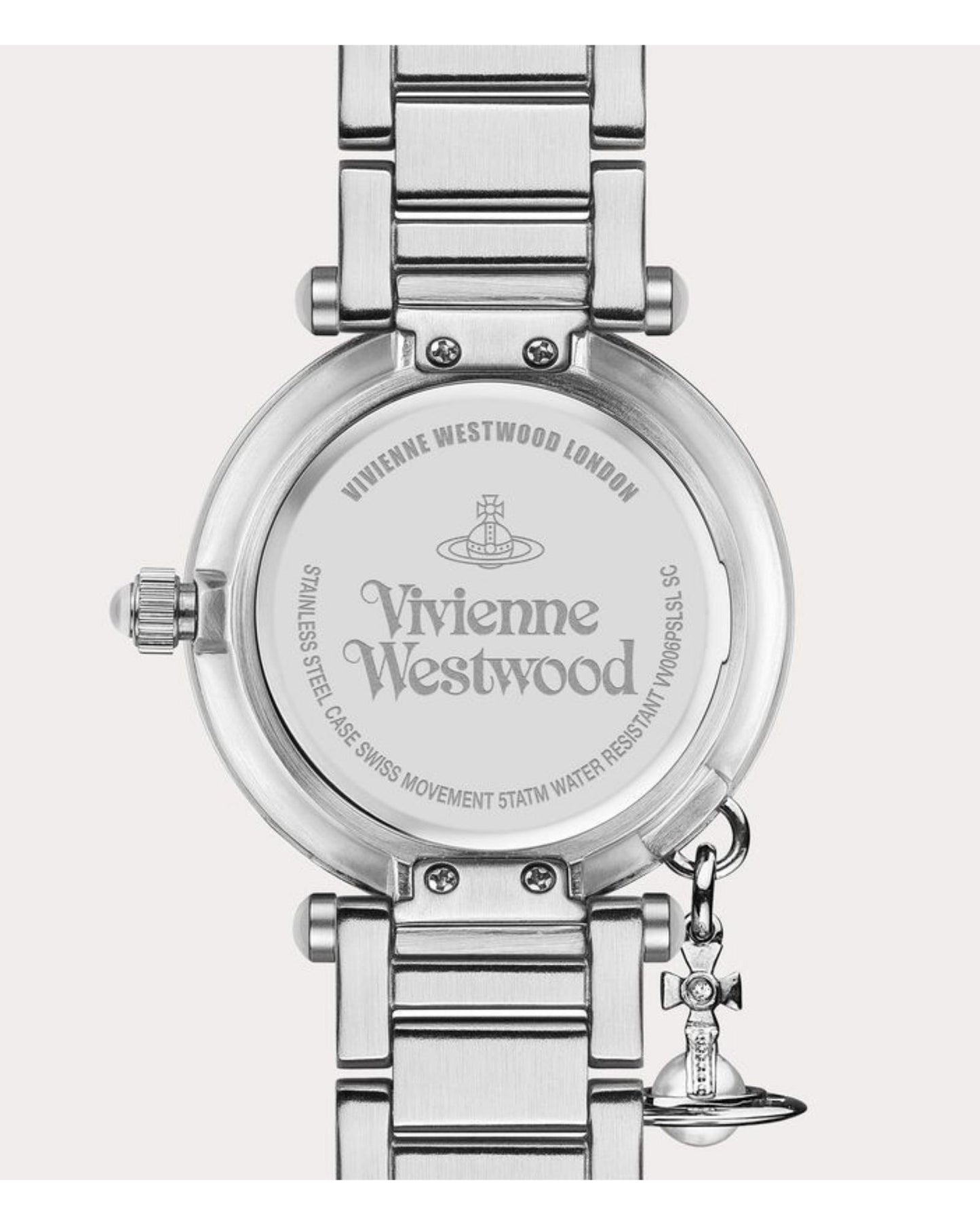 Vivienne Westwood Mother Orb Iridescent Dial Stainless Steel Strap Watch