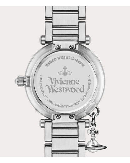 Vivienne Westwood Mother Orb Iridescent Dial Stainless Steel Strap Watch