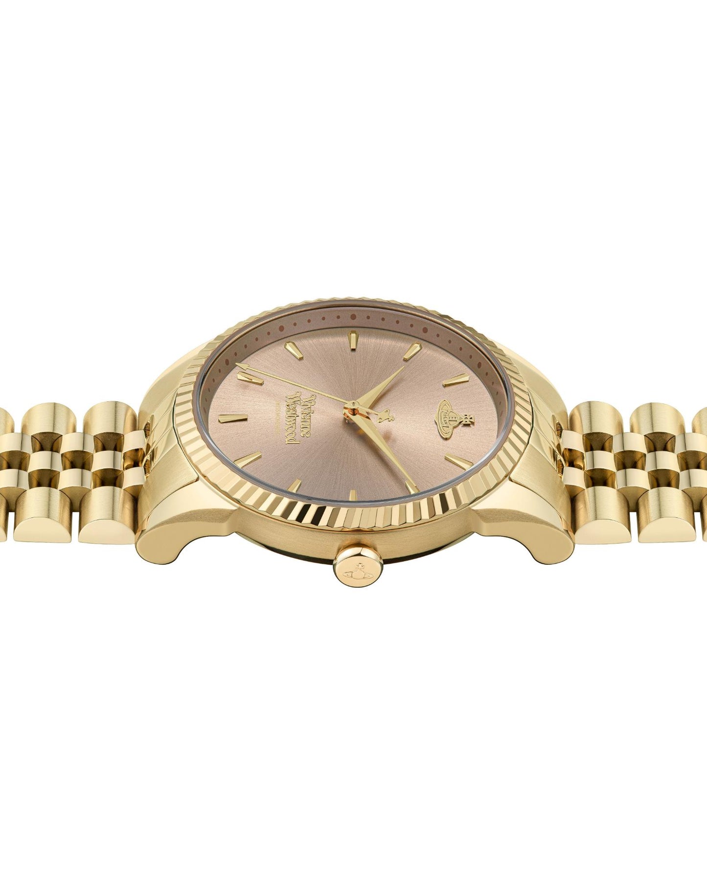 Vivienne Westwood Seymore Pink Dial Gold Strap Watch