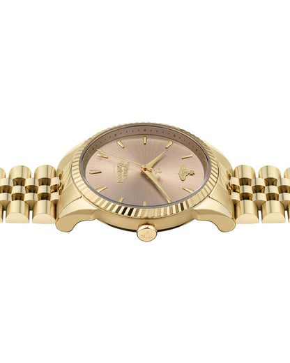 Vivienne Westwood Seymore Pink Dial Gold Strap Watch