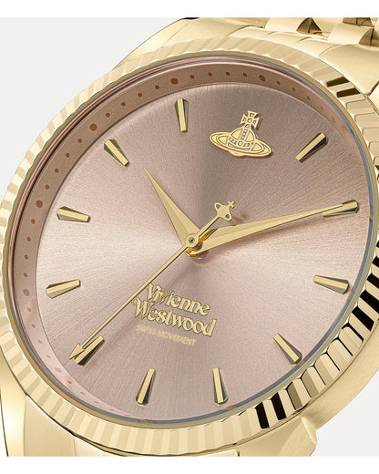 Vivienne Westwood Seymore Pink Dial Gold Strap Watch