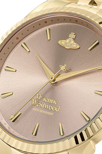 Vivienne Westwood Seymore Pink Dial Gold Strap Watch