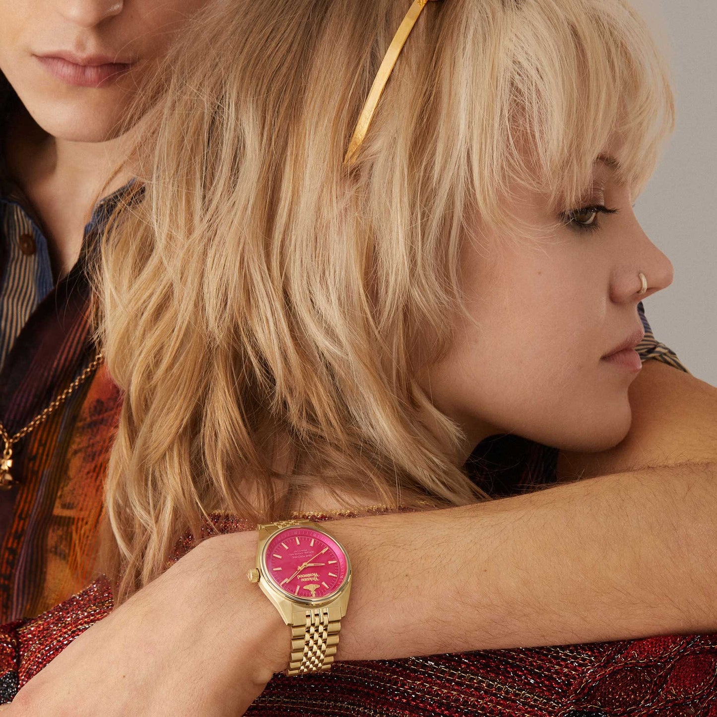 Vivienne Westwood Lady Sydenham 39mm Gold & Pink Watch