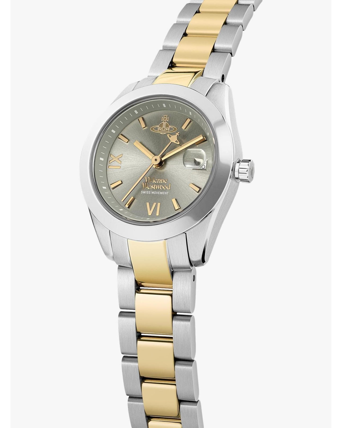 Vivienne Westwood Westwood Fenchurch Silver Dial Two Tone Strap Watch