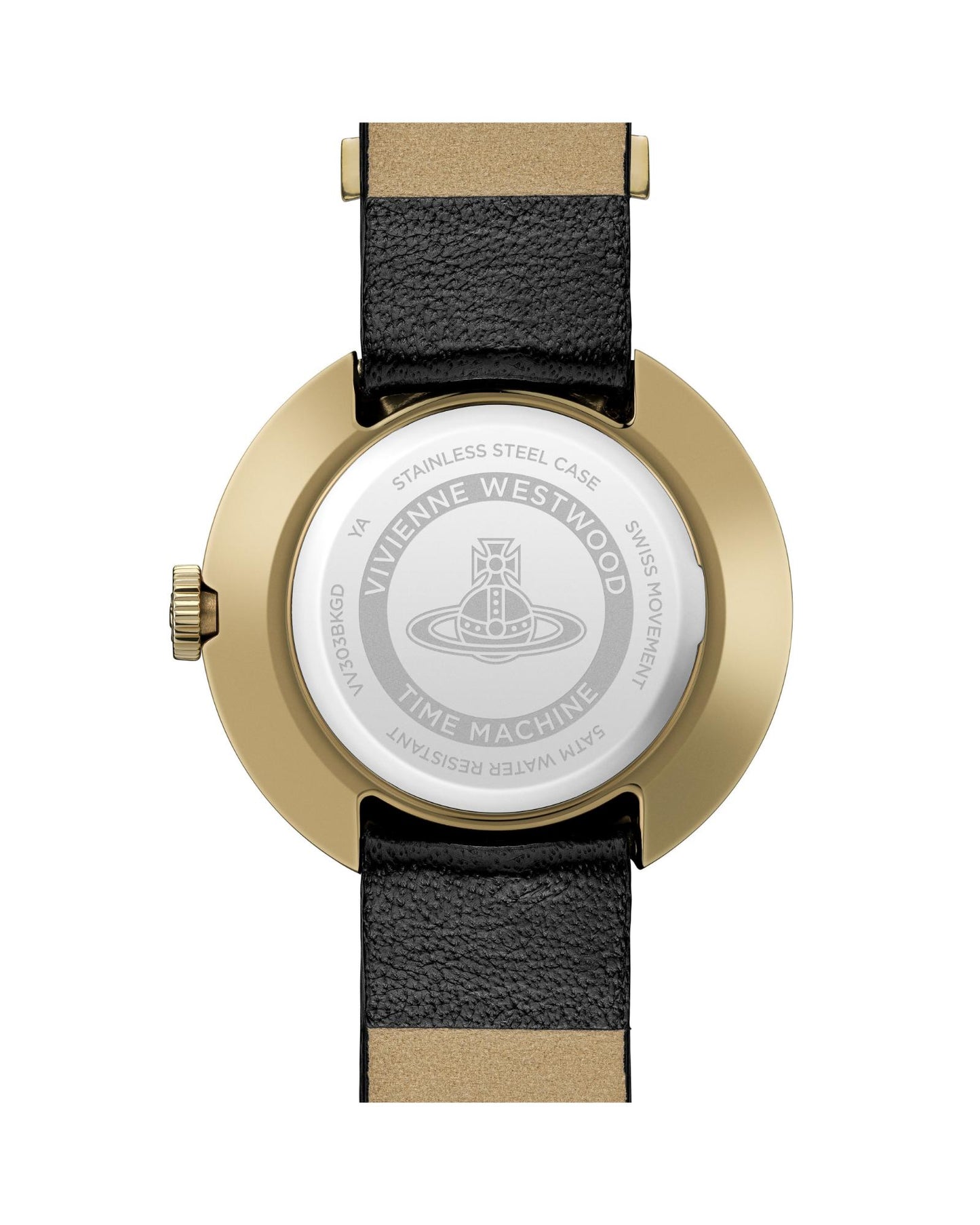 Vivienne Westwood Rebel Sex Gold Dial Black Leather Watch