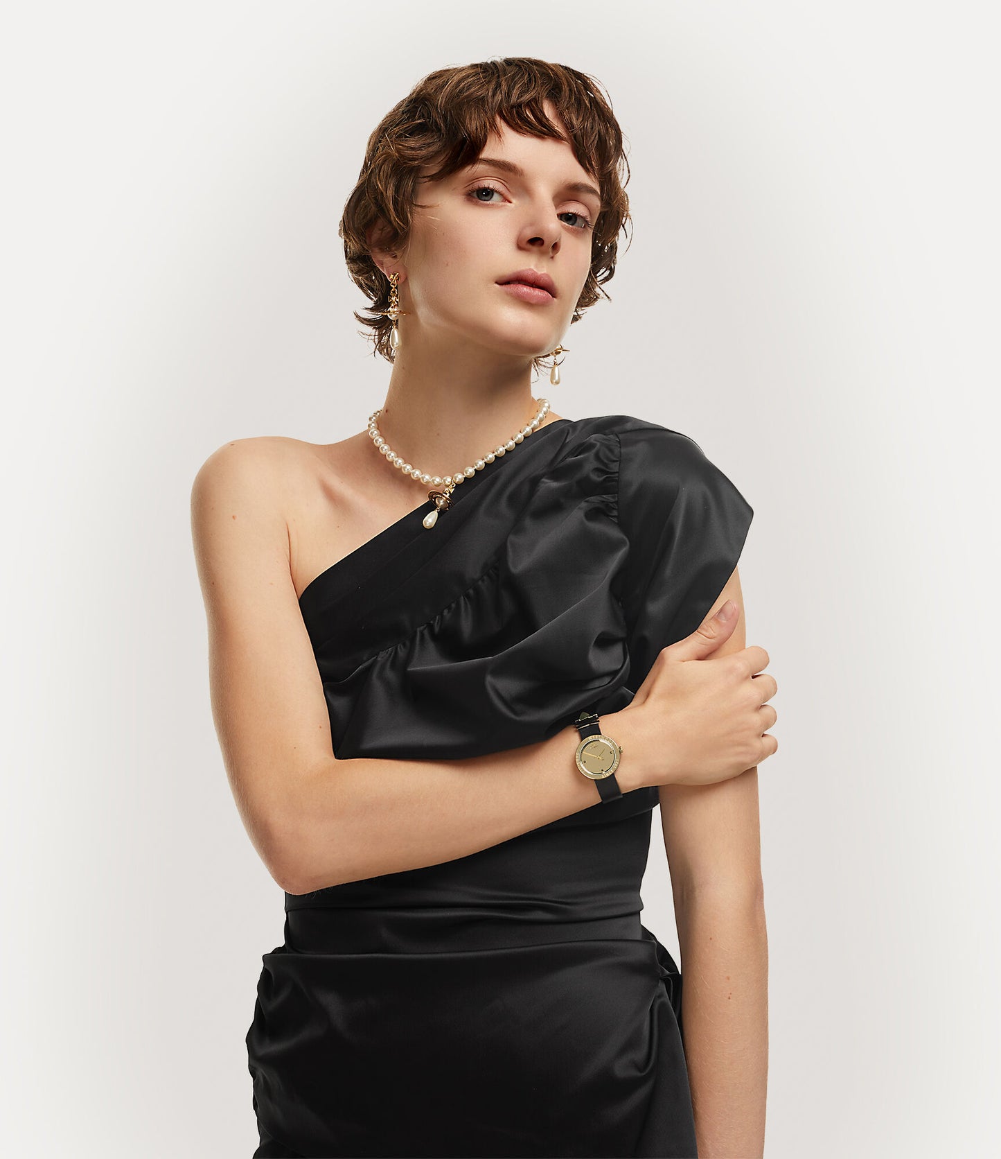 Vivienne Westwood Rebel Sex Gold Dial Black Leather Watch