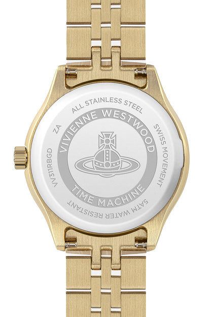 Vivienne Westwood Little Camberwell Red Dial Gold Strap Watch