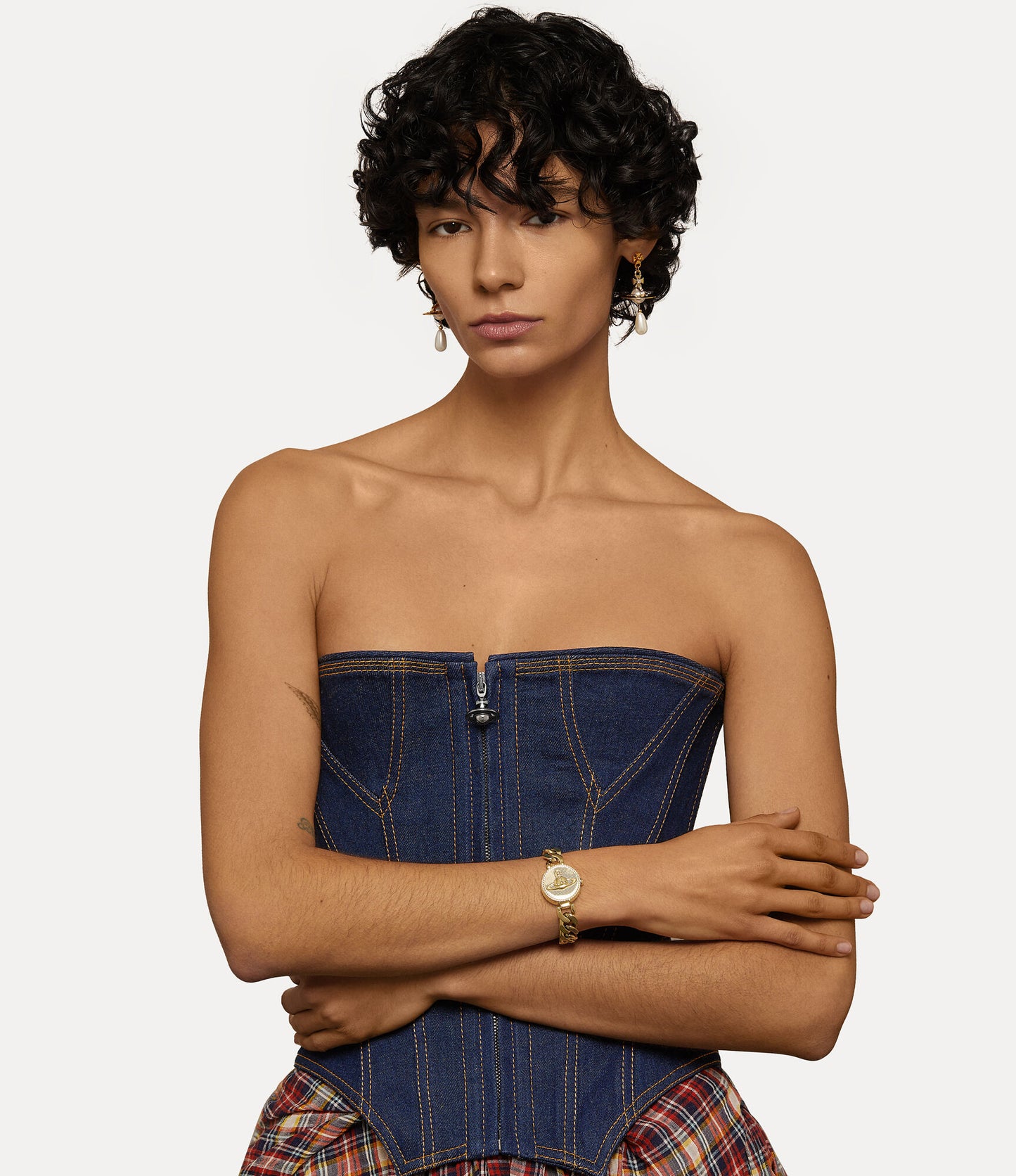 Vivienne Westwood Orb Button 25mm Gold Strap Watch