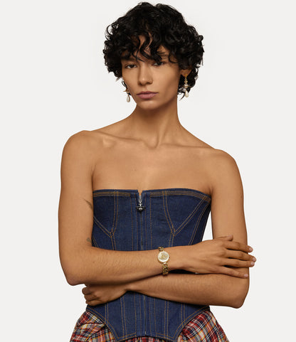 Vivienne Westwood Orb Button 25mm Gold Strap Watch