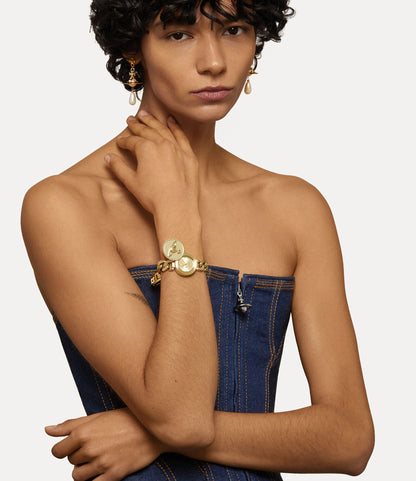 Vivienne Westwood Orb Button 25mm Gold Strap Watch
