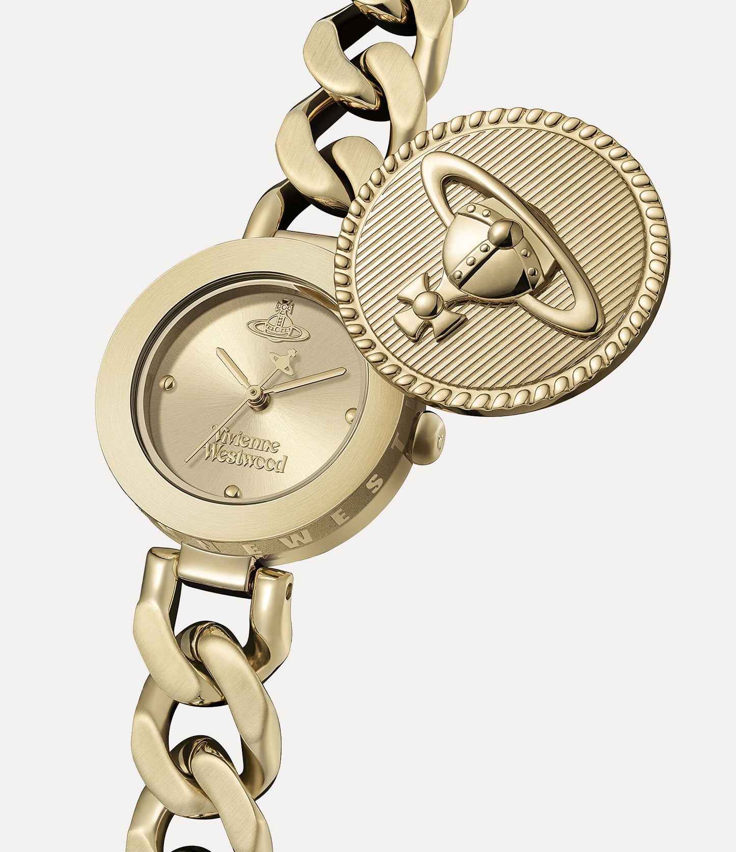 Vivienne Westwood Orb Button 25mm Gold Strap Watch