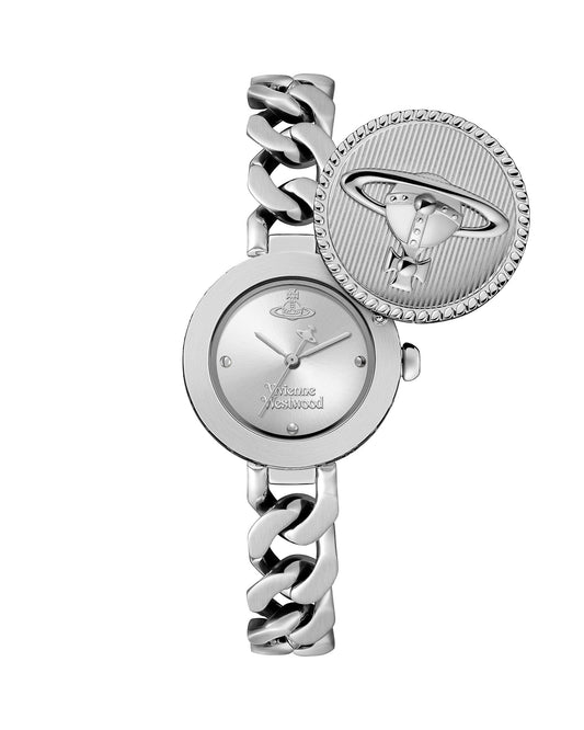 Vivienne Westwood Orb Button 25mm Silver Strap Watch