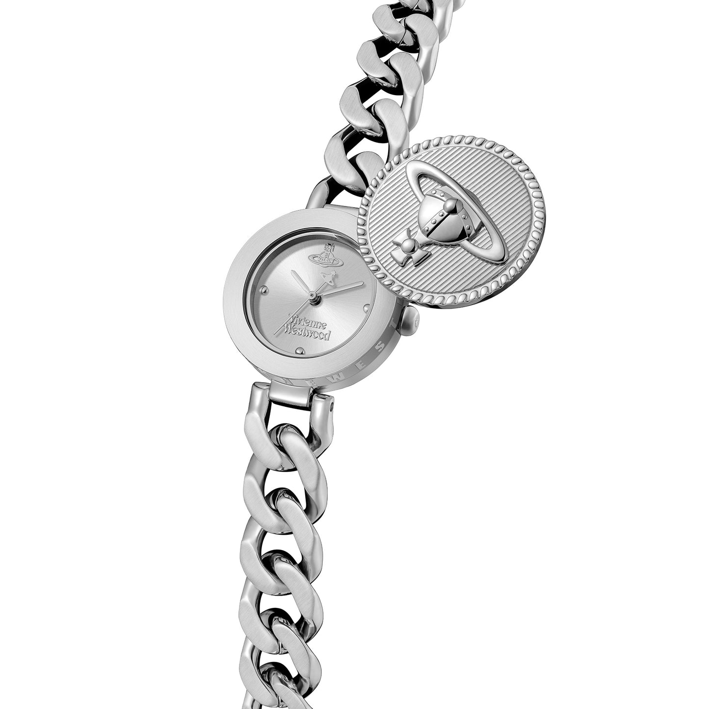 Vivienne Westwood Orb Button 25mm Silver Strap Watch