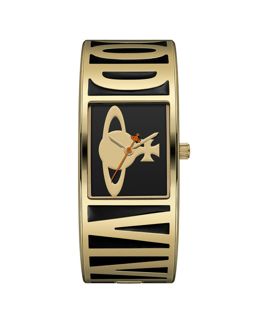 Vivienne Westwood Belvoir 25mm Black Gold Bangle Watch