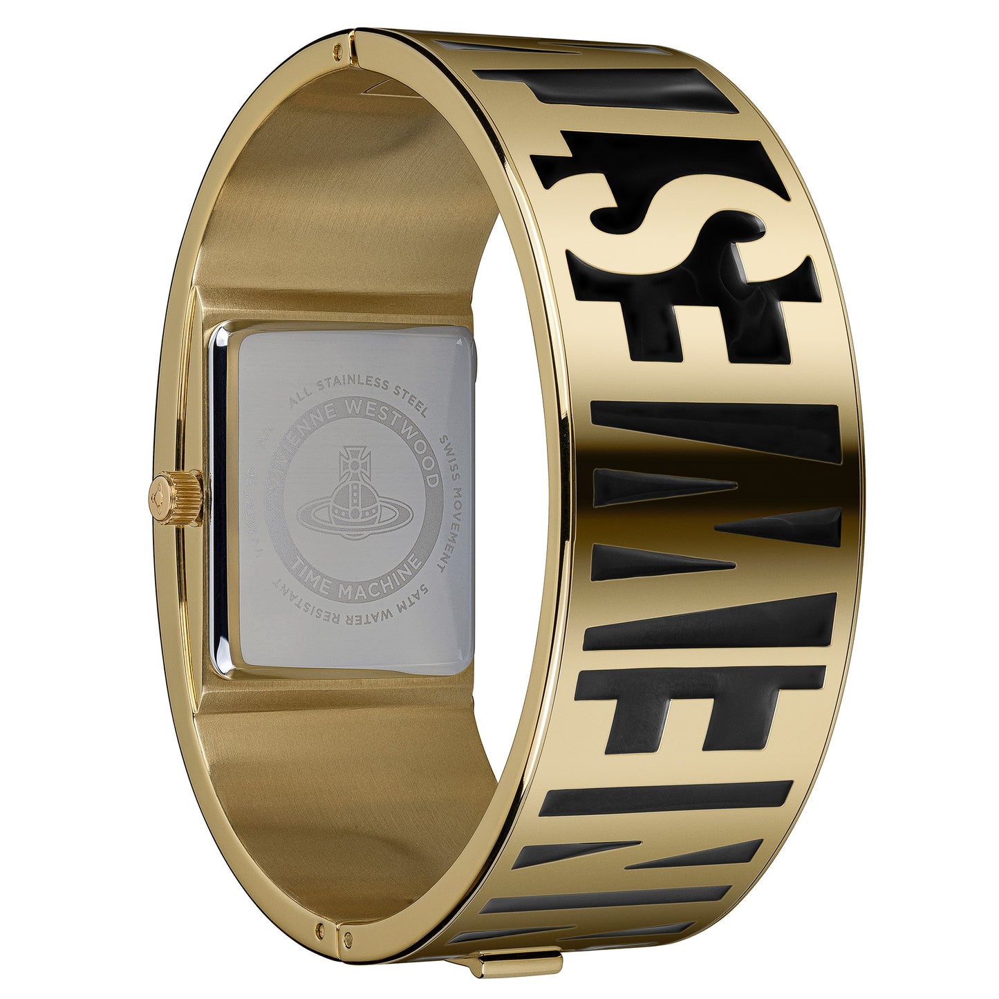 Vivienne Westwood Belvoir 25mm Black Gold Bangle Watch