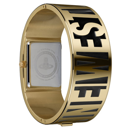 Vivienne Westwood Belvoir 25mm Black Gold Bangle Watch