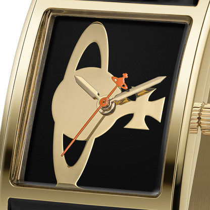 Vivienne Westwood Belvoir 25mm Black Gold Bangle Watch