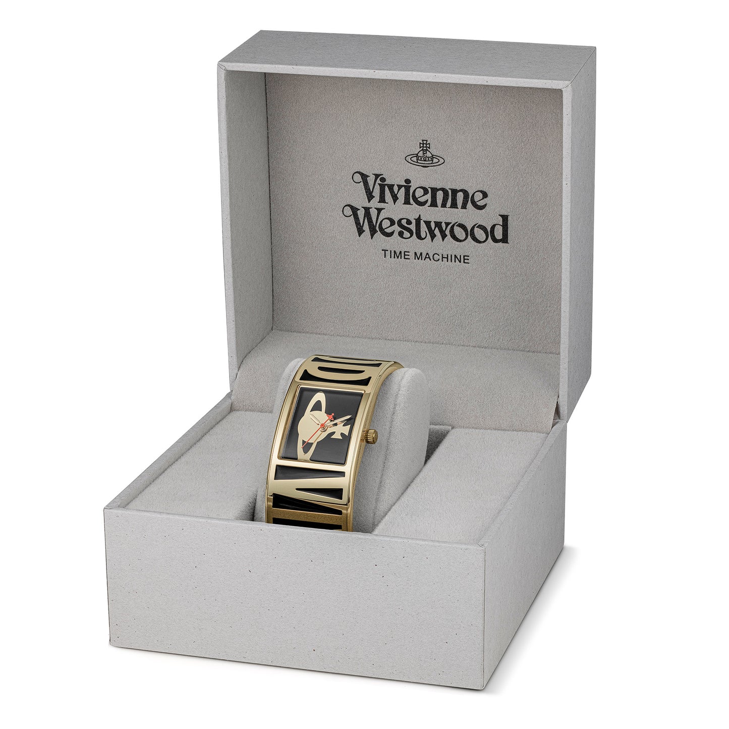 Vivienne Westwood Belvoir 25mm Black Gold Bangle Watch