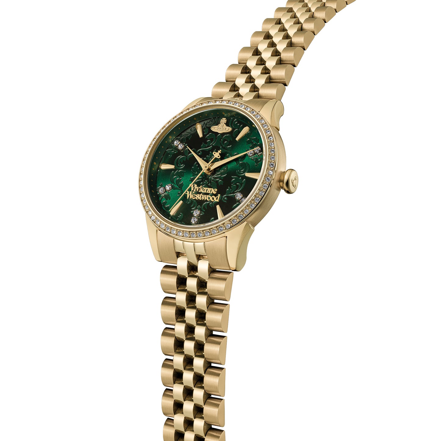 Vivienne Westwood Little Wallace 32mm Green Dial Gold Strap Watch