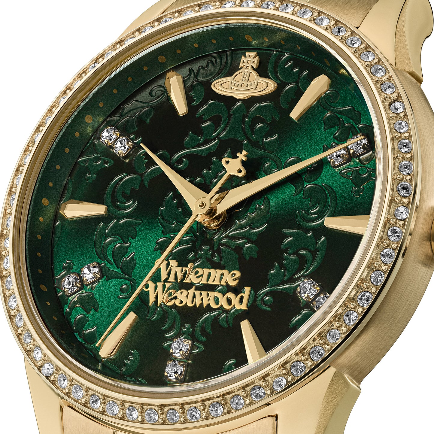 Vivienne Westwood Little Wallace 32mm Green Dial Gold Strap Watch