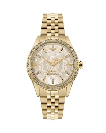 Vivienne Westwood Little Wallace 32mm Gold Dial Gold Strap Watch