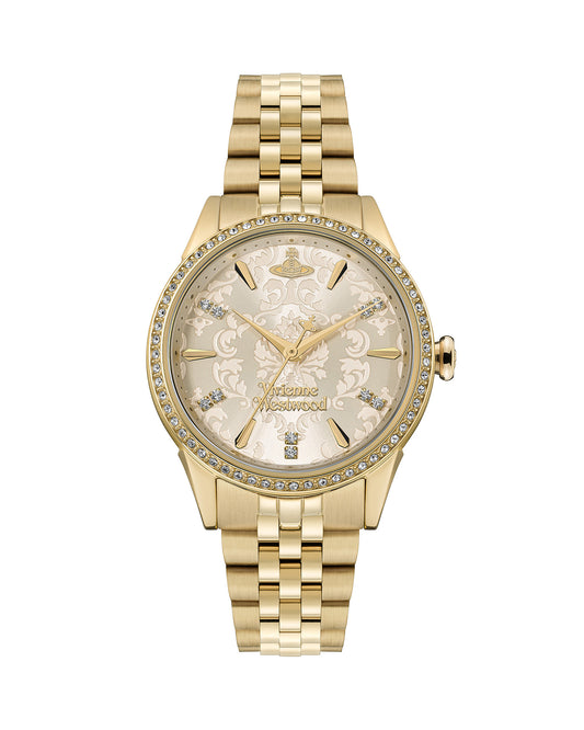 Vivienne Westwood Little Wallace 32mm Gold Dial Gold Strap Watch