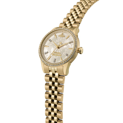Vivienne Westwood Little Wallace 32mm Gold Dial Gold Strap Watch