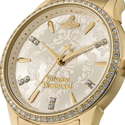 Vivienne Westwood Little Wallace 32mm Gold Dial Gold Strap Watch