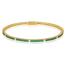 Load image into Gallery viewer, MILESTONE EMERALD 2MM TENNIS BRACELET IN GOLD