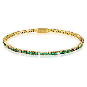 MILESTONE EMERALD 2MM TENNIS BRACELET IN GOLD