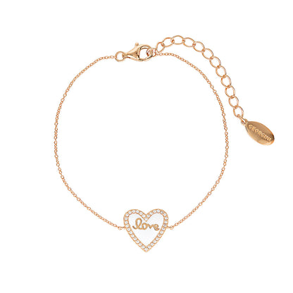 REFLECTION ENAMEL LOVE HEART BRACELET ROSE GOLD