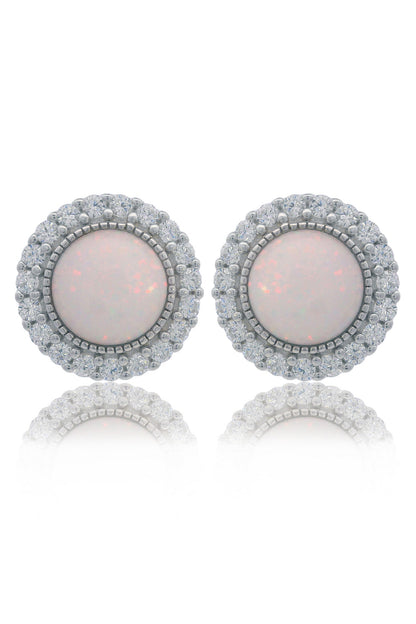 OPAL GLOW MARRINAWI WHITE CREATED OPAL EARRINGS SILVER