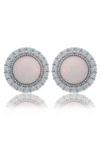 Load image into Gallery viewer, OPAL GLOW MARRINAWI WHITE CREATED OPAL EARRINGS SILVER