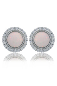 OPAL GLOW MARRINAWI WHITE CREATED OPAL EARRINGS SILVER