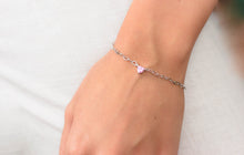 Load image into Gallery viewer, SWEETHEART HEART CHAIN BRACELET PINK SILVER