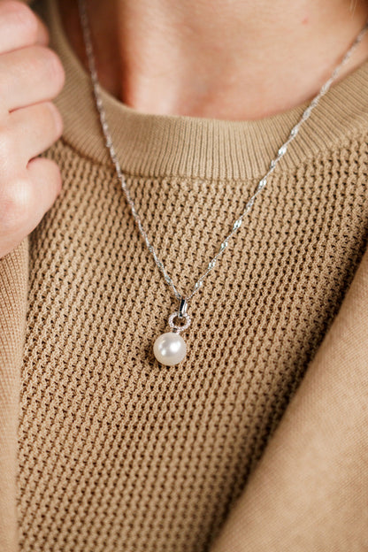 ADAGIO PEARL DUO PENDANT SILVER