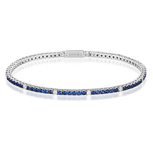 Load image into Gallery viewer, MILESTONE SAPPHIRE 2MM TENNIS BRACELET IN SILVER