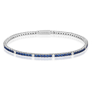 MILESTONE SAPPHIRE 2MM TENNIS BRACELET IN SILVER