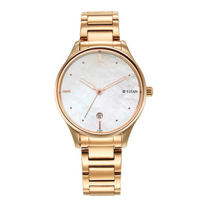 Titan Pastel Dreams White Mother Of Pearl Dial Analogue Metal Strap watch for Women