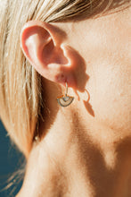 Load image into Gallery viewer, CHIC NOEL MOTHER OF PEARL FAN EARRINGS GOLD