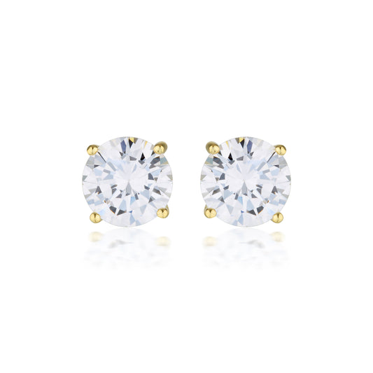 GEORGINI GOLD MOISSANITE STUDS 3TCW IN 9CT YELLOW GOLD
