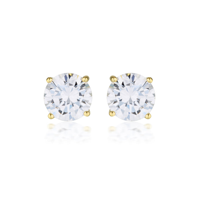 GEORGINI GOLD MOISSANITE STUDS 3TCW IN 9CT YELLOW GOLD