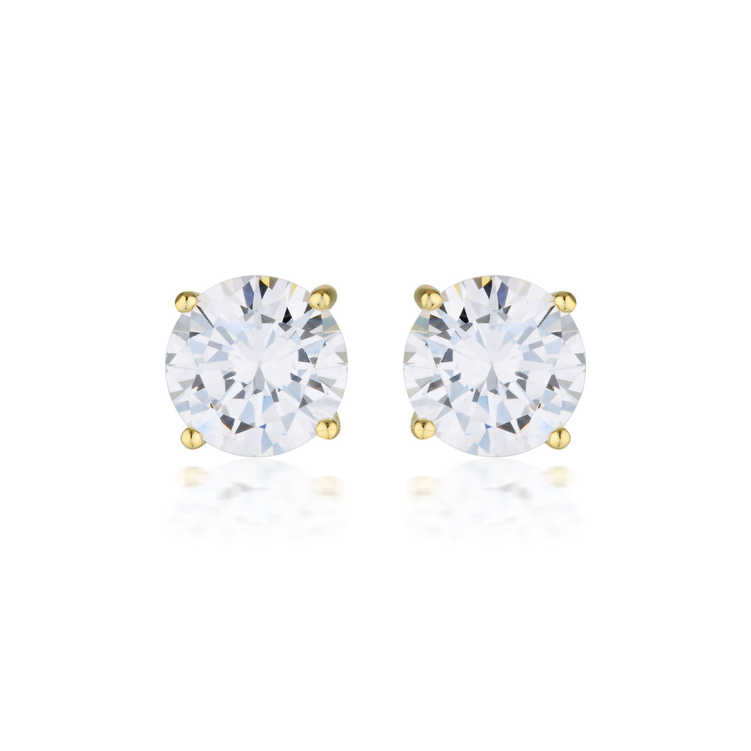 GEORGINI GOLD MOISSANITE STUDS 3TCW IN 9CT YELLOW GOLD