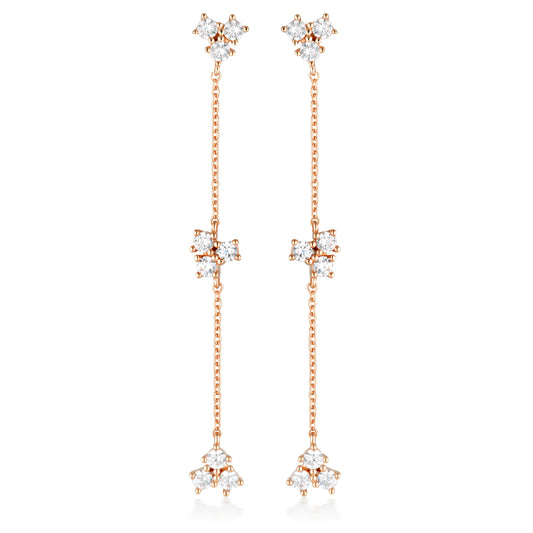 GEORGINI THE LAYERED EDIT TROIS EARRINGS ROSE GOLD