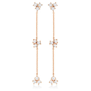 GEORGINI THE LAYERED EDIT TROIS EARRINGS ROSE GOLD