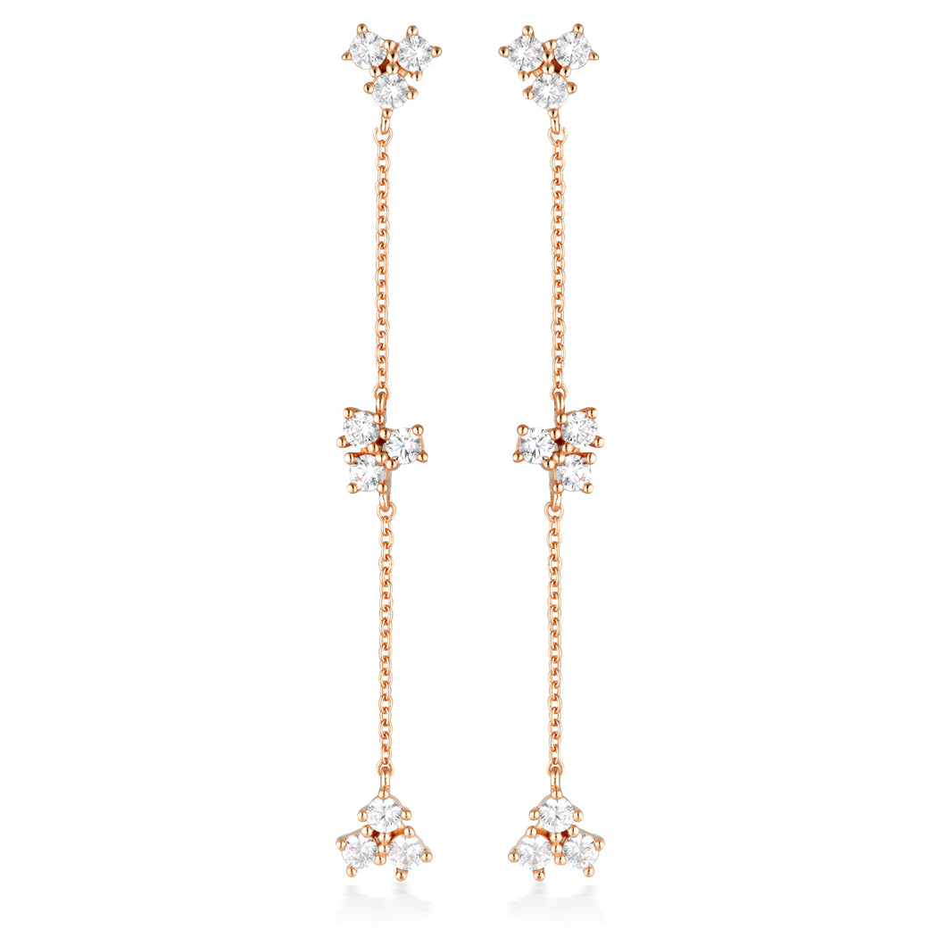 GEORGINI THE LAYERED EDIT TROIS EARRINGS ROSE GOLD