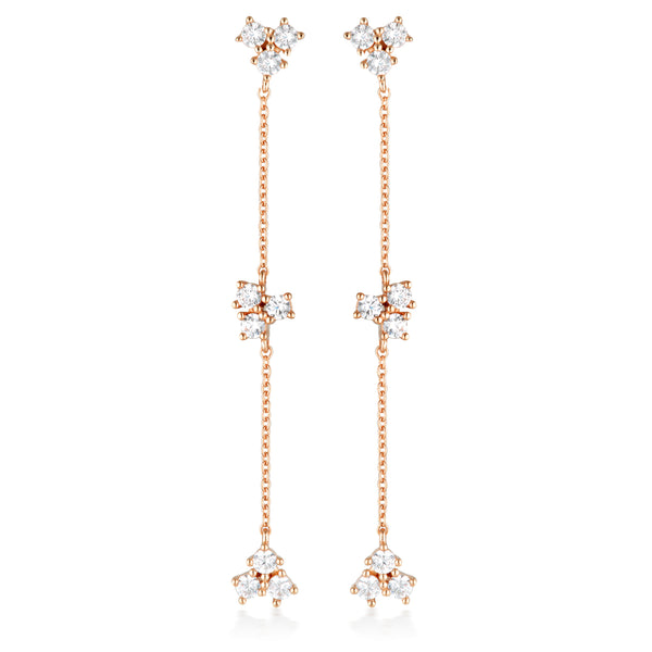 GEORGINI THE LAYERED EDIT TROIS EARRINGS ROSE GOLD