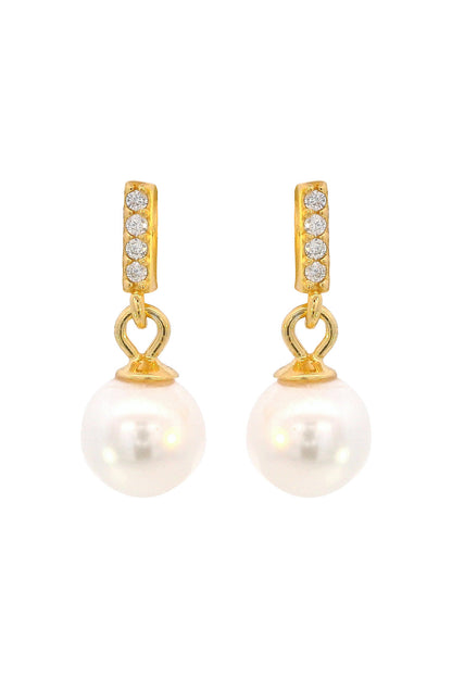 ADAGIO EFFORTLESS GLOW BAR DANGLE PEARL EARRINGS GOLD